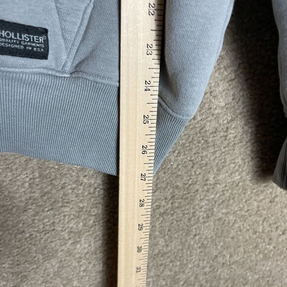 Hollister Hoodie Sweatshirt Womens Size Medium Gray Oversized Fit Zip Up Fleece - Picture 4 of 8